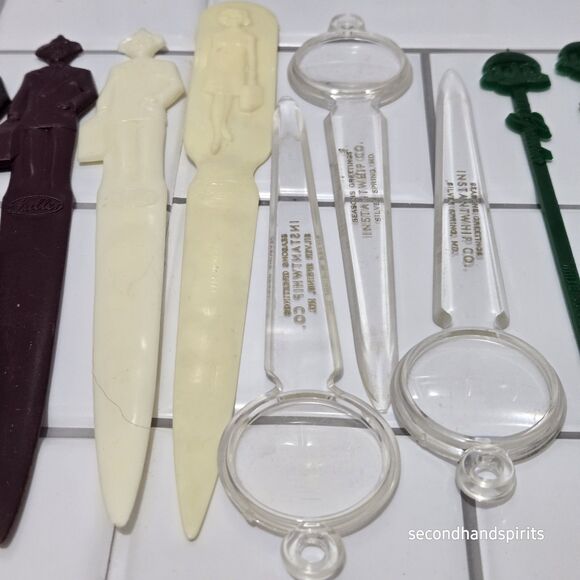 16 Vintage Plastic  Advertising Stir Swizzle Sticks / Letter Openers Fuller Brus - Picture 3 of 6